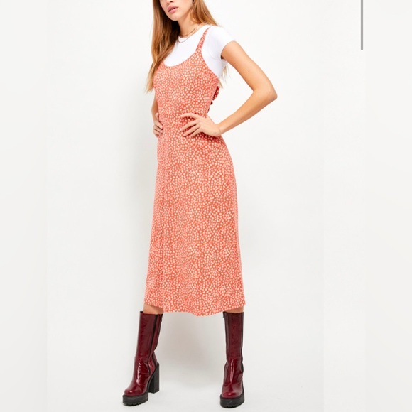 Free People Orange Midi Dress - Picture 1 of 10